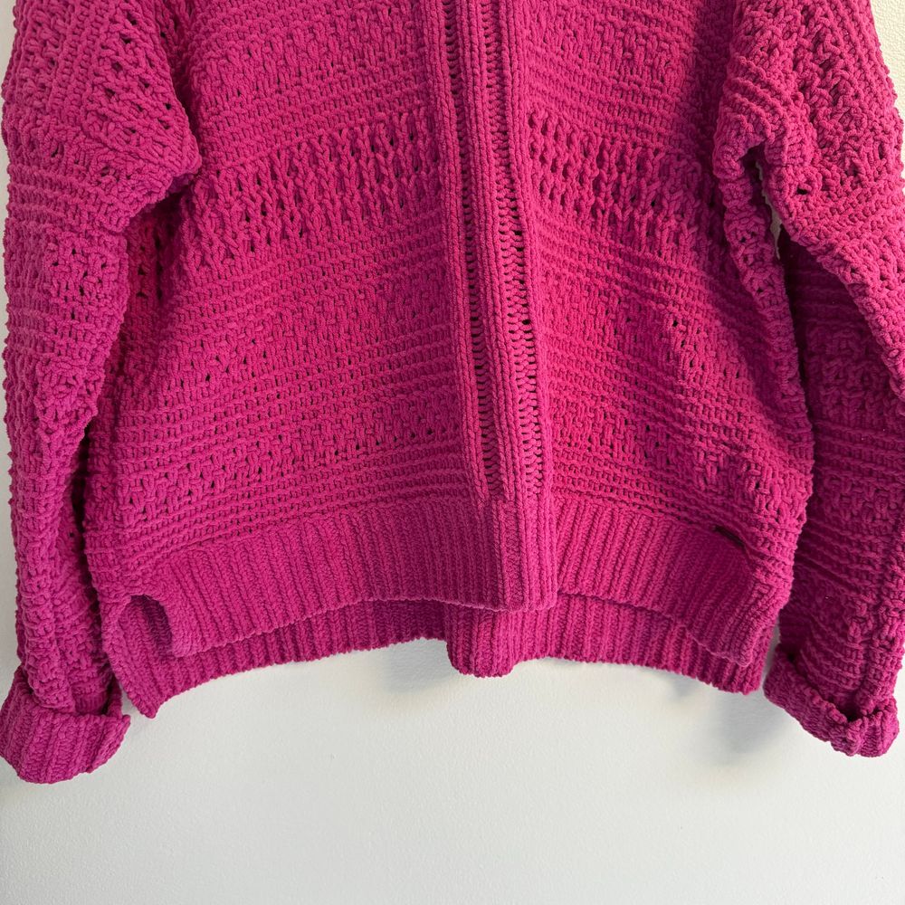 Abercrombie Chenille Knit Pullover‎ Pink Cozy Sweater Size Large Mock Neck - Picture 2 of 8